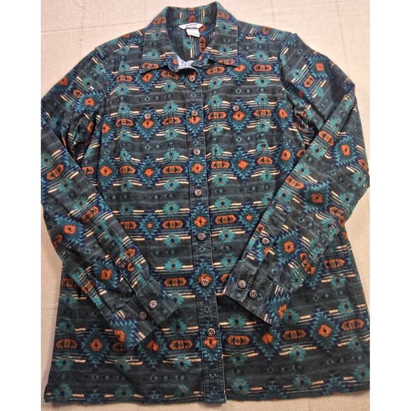 Duluth Other - DULUTH TRADING Men’s Small Green Western Aztec Button Up Long Sleeve Shirt EUC